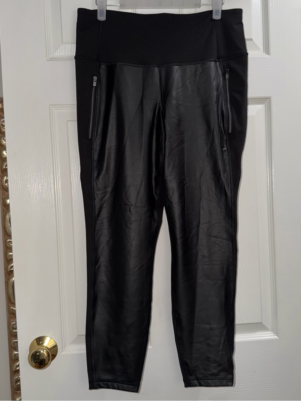Old Navy Black Faux-Leather Leggings/Pants